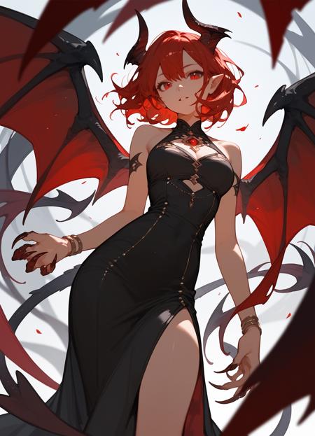 00043-3453907983-(score_9,score_8_up,score_7_up),1girl,girl demon,red hair,red eyes,wings,claws,black dress,beautiful_face,.png